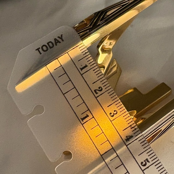 Balmain Gold & Black Metal Geometric Cuff Bracelet EUC $1200+ - Picture 11 of 13